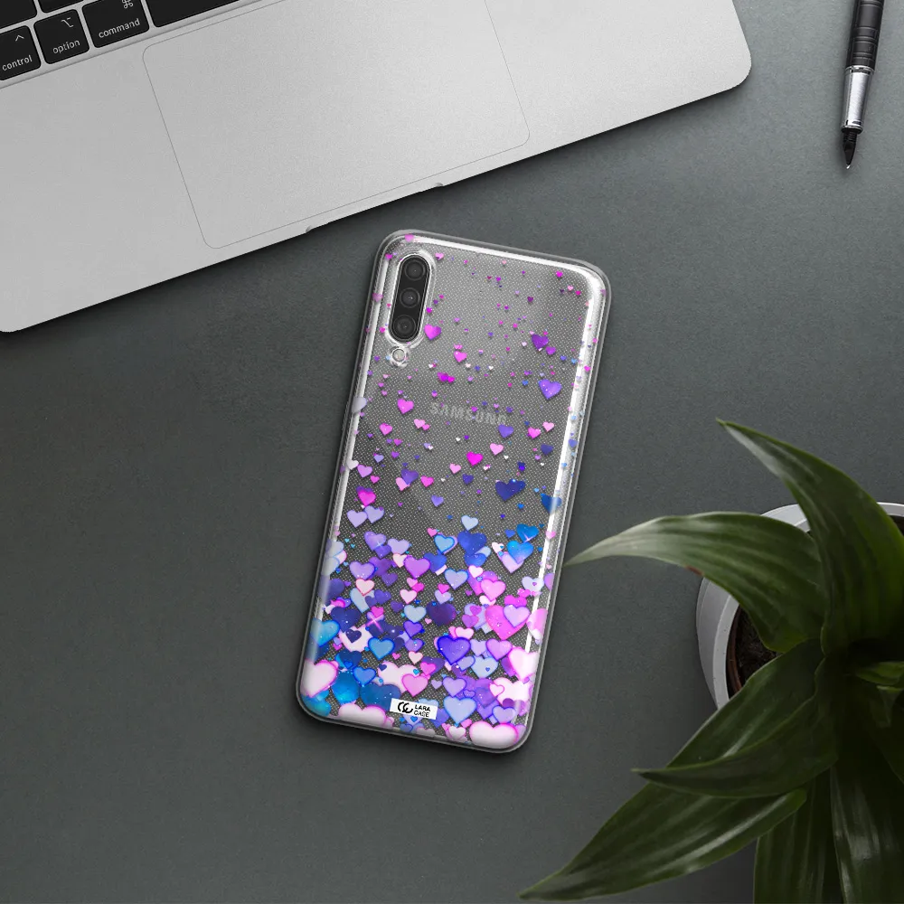 Watercolor Flying Hearts Samsung A30S Clear TPU Case
