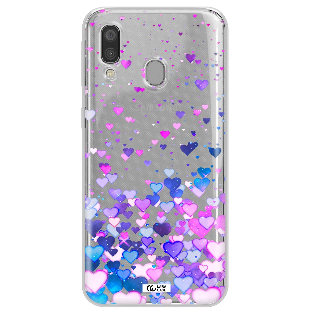 Watercolor Flying Hearts Samsung A40 Clear TPU Case