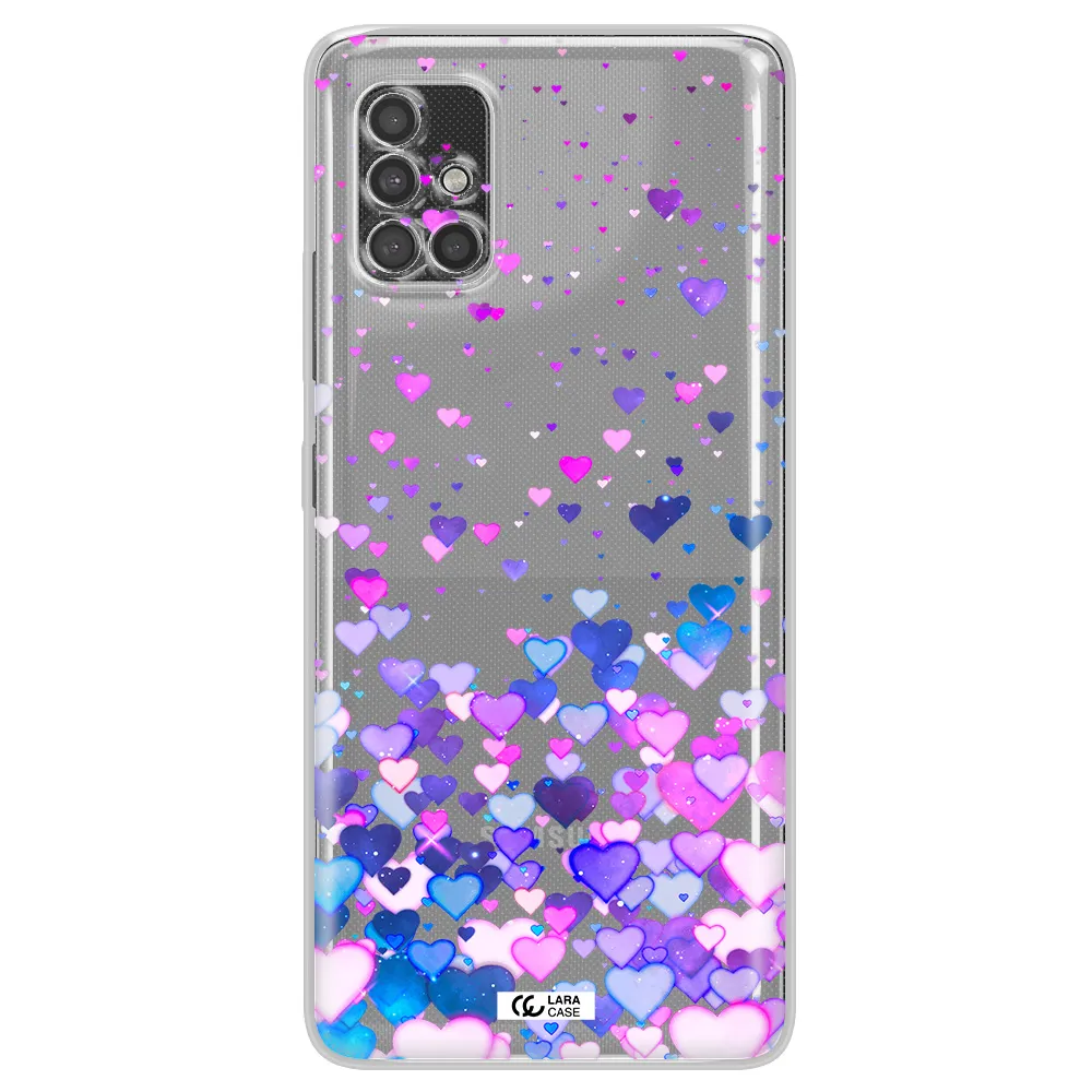 Watercolor Flying Hearts Samsung A40S Clear Tpu Case
