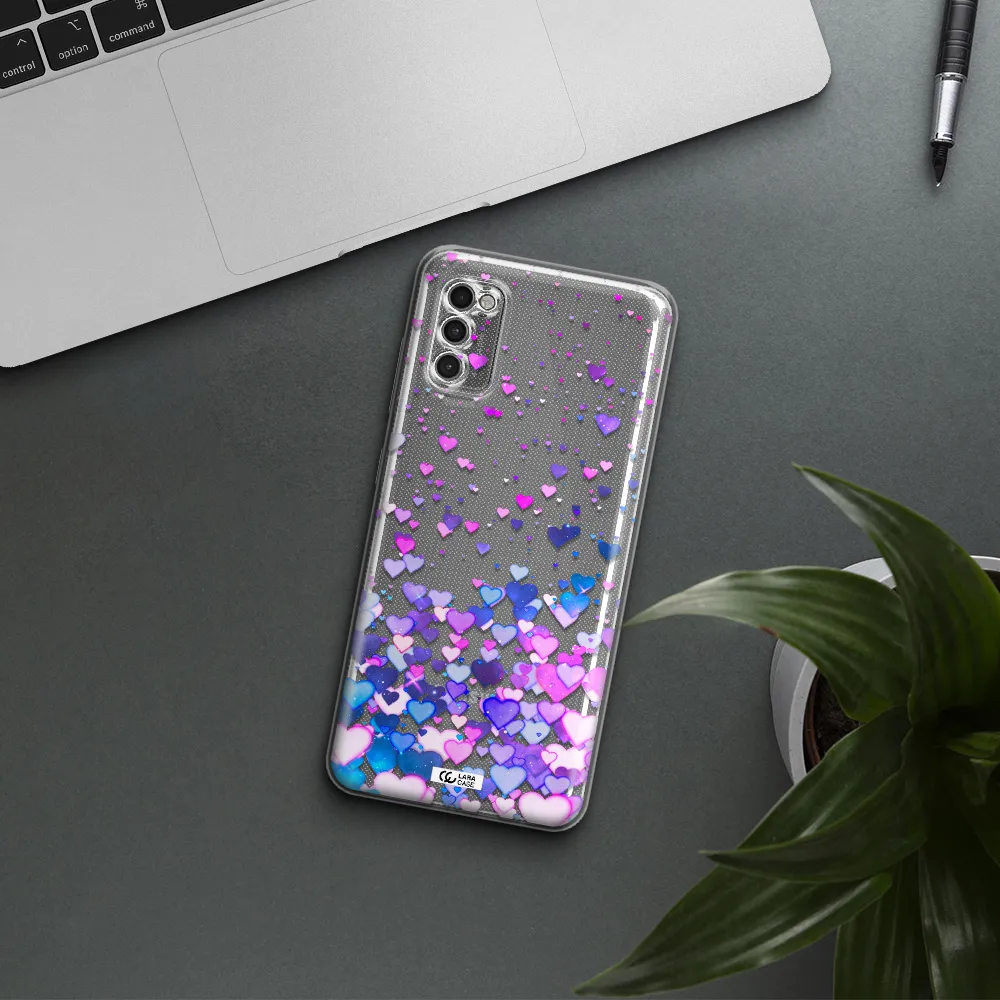 Watercolor Flying Hearts Samsung A41 Clear Tpu Case