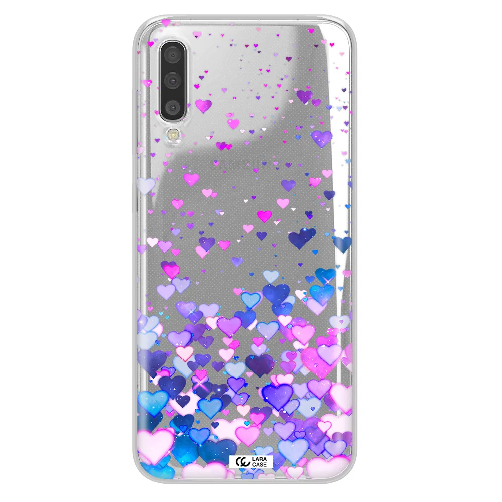 Watercolor Flying Hearts Samsung A50 Clear TPU Case