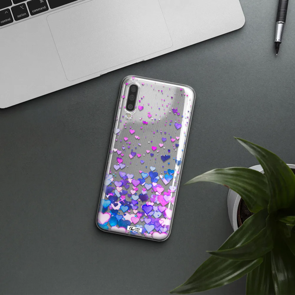 Watercolor Flying Hearts Samsung A50 Clear TPU Case