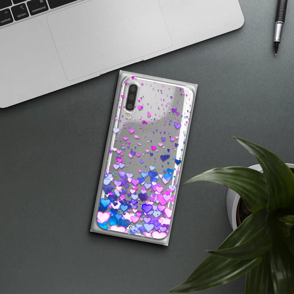 Watercolor Flying Hearts Samsung A50S Clear Tpu Case