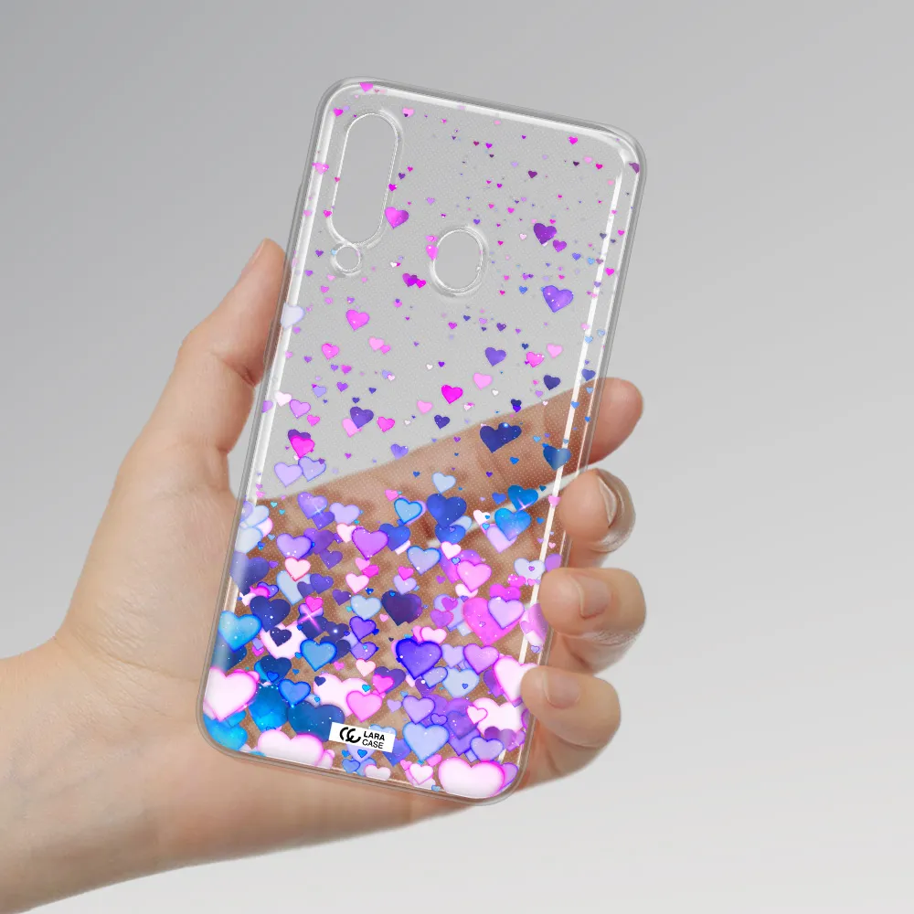 Watercolor Flying Hearts Samsung A60 Clear TPU Case