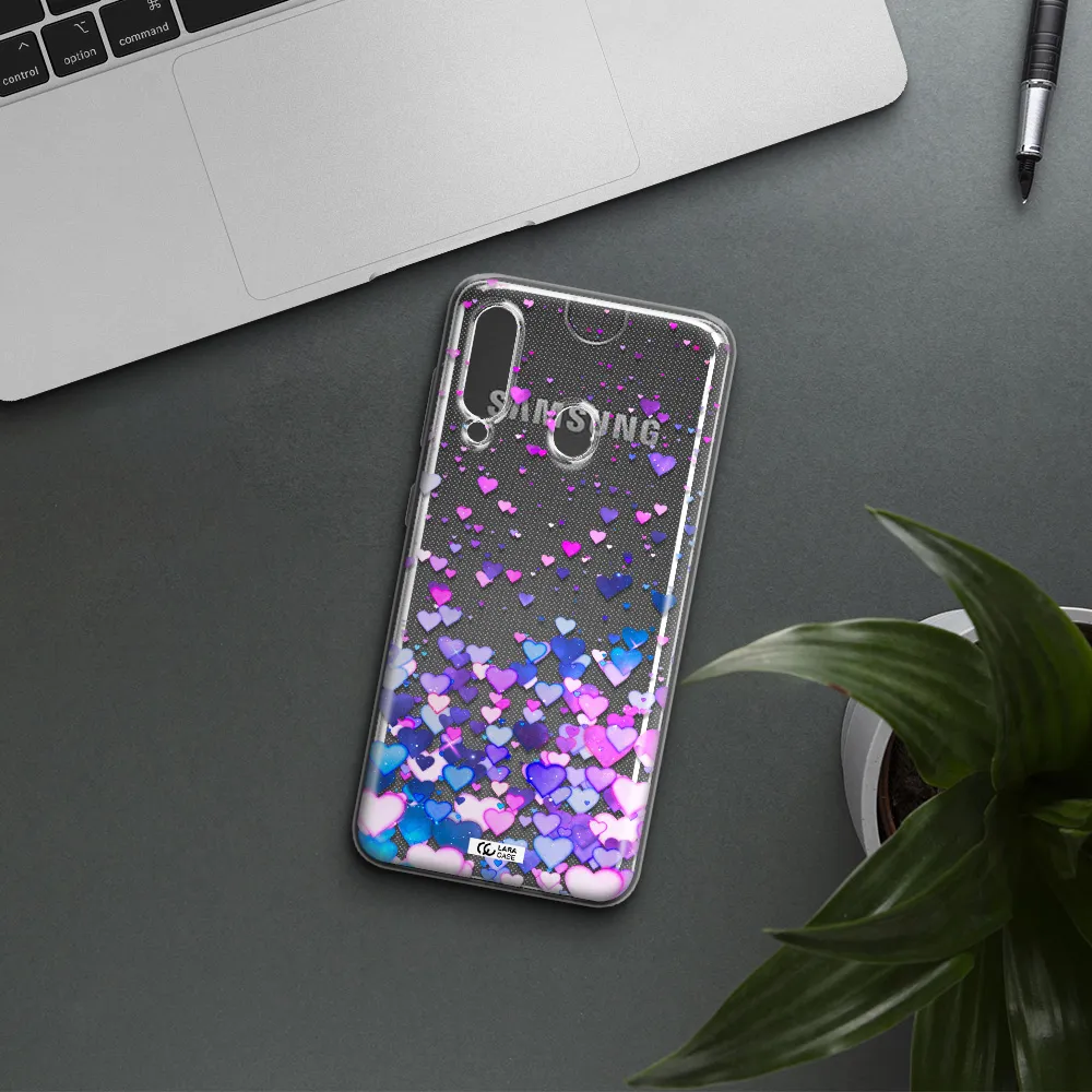 Watercolor Flying Hearts Samsung A60 Clear TPU Case
