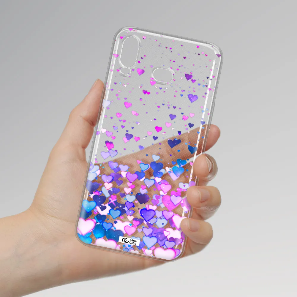 Watercolor Flying Hearts Samsung A6S Clear TPU Case