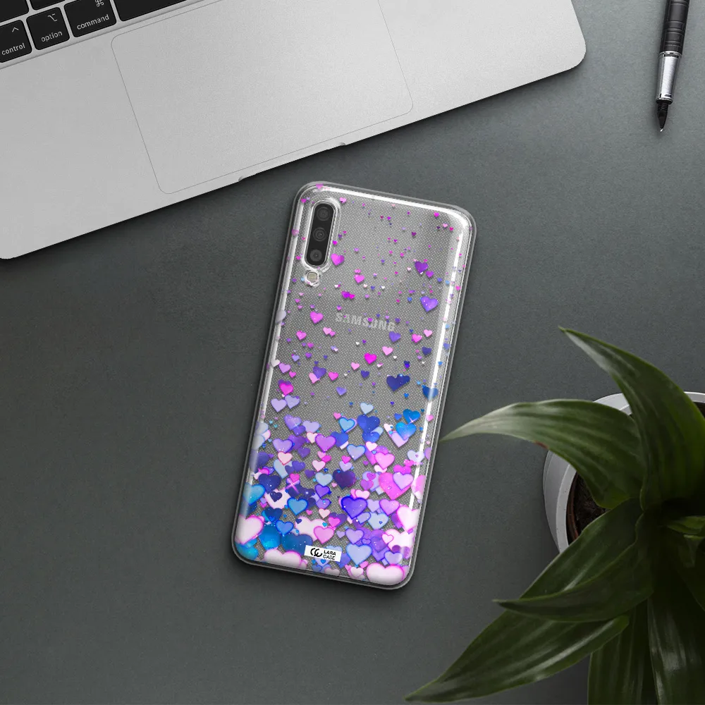 Watercolor Flying Hearts Samsung A70 Clear TPU Case