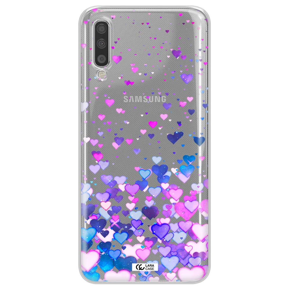 Watercolor Flying Hearts Samsung A70S Clear Tpu Case
