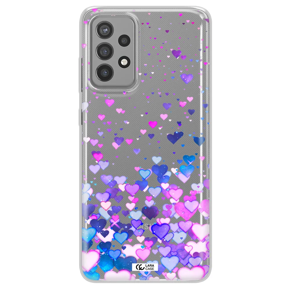 Watercolor Flying Hearts Samsung A72 Clear TPU Case