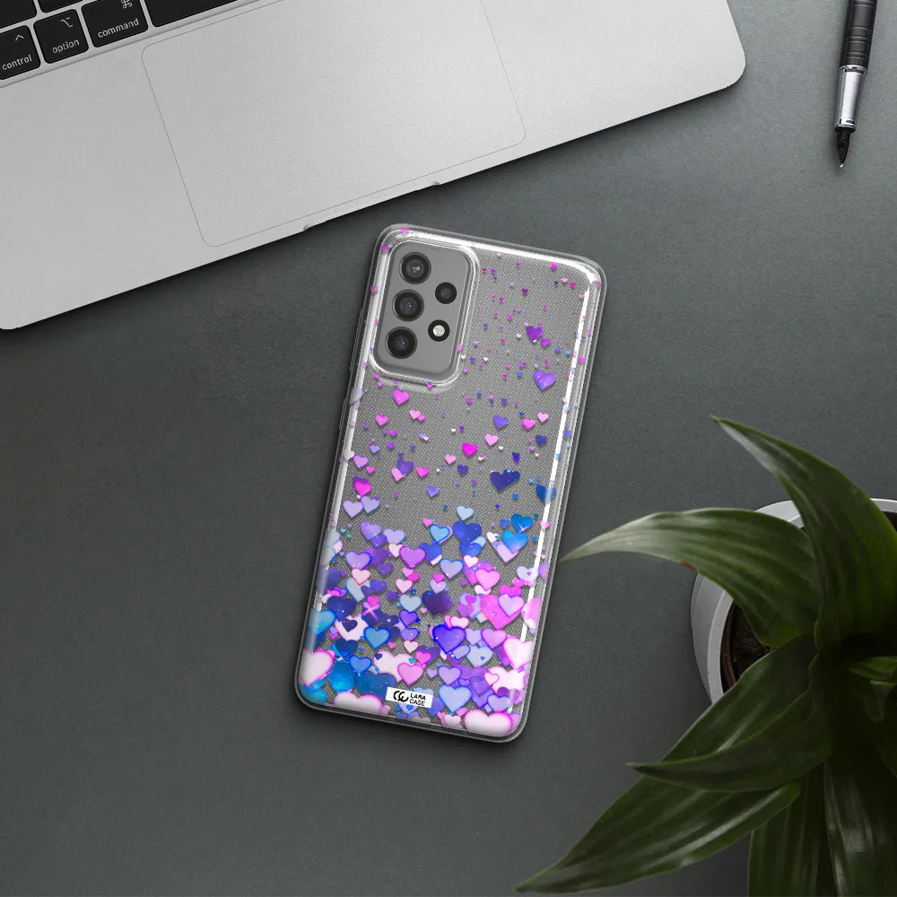 Watercolor Flying Hearts Samsung A72 Clear TPU Case