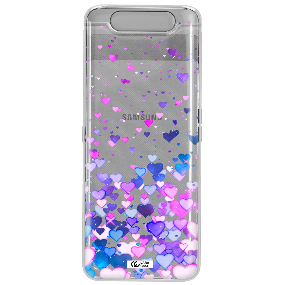 Watercolor Flying Hearts Samsung A80 Clear TPU Case