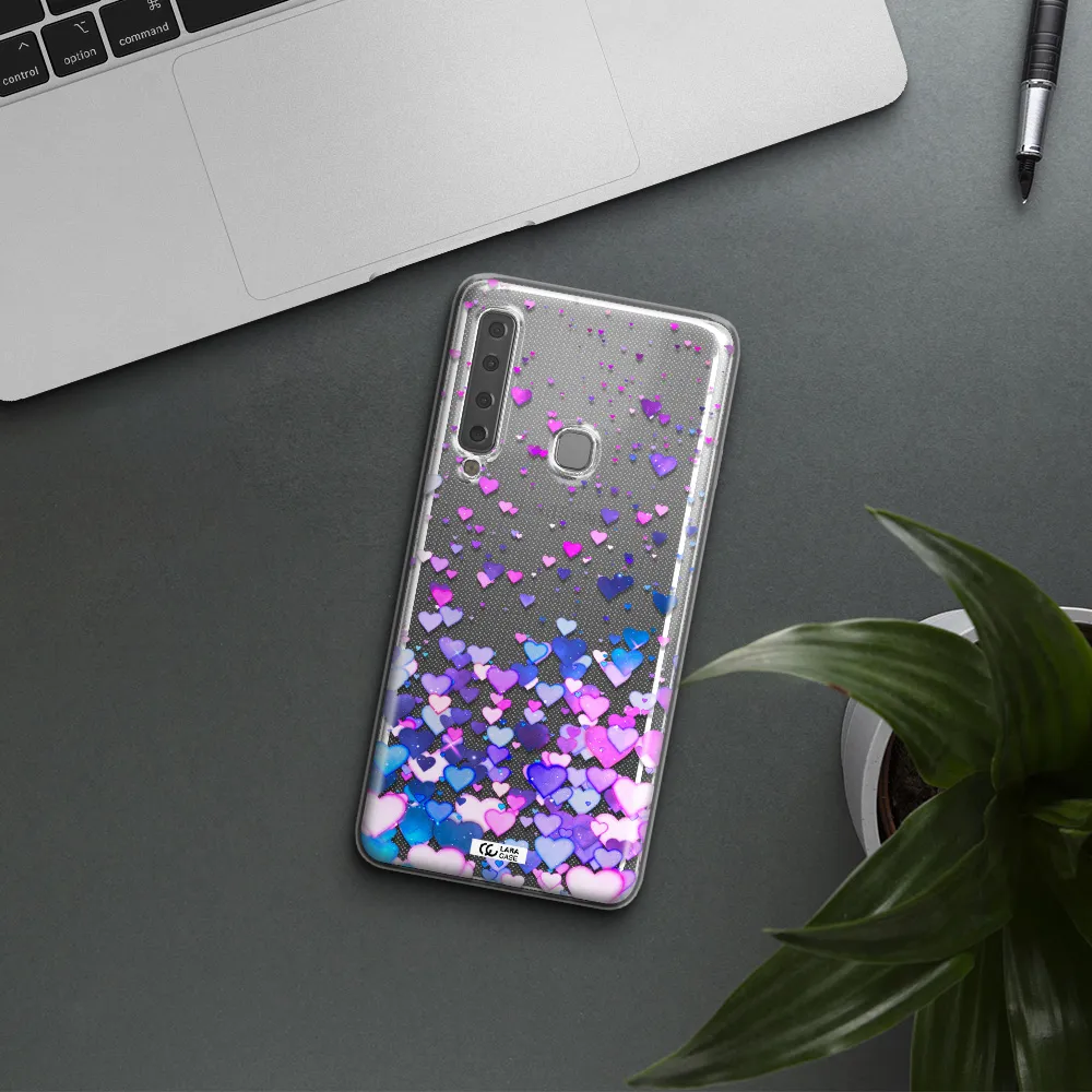 Watercolor Flying Hearts Samsung A9 2018 Clear TPU Case