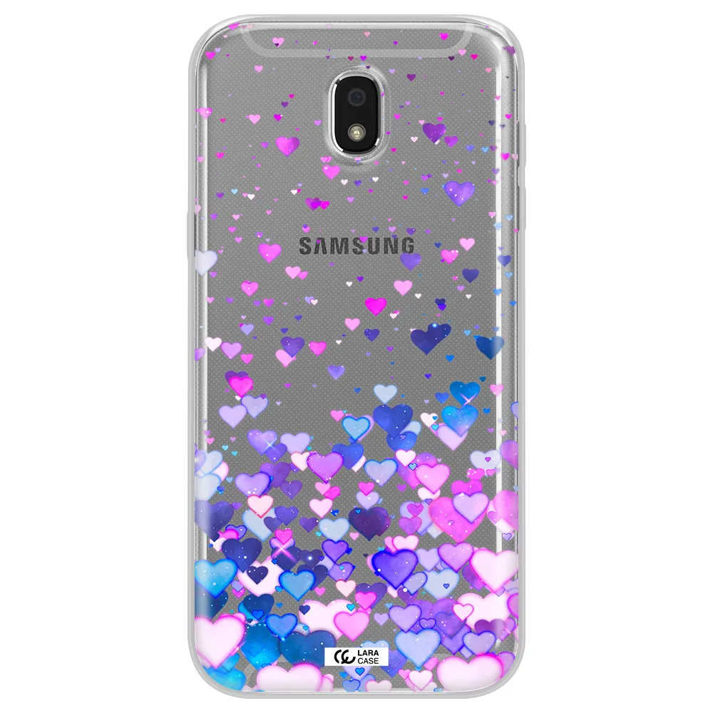 Watercolor Flying Hearts Samsung J5 2017 Clear TPU Case