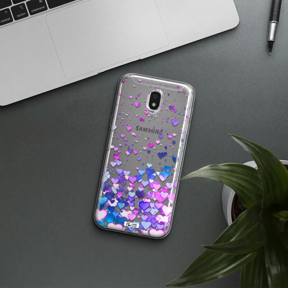 Watercolor Flying Hearts Samsung J5 2017 Clear TPU Case