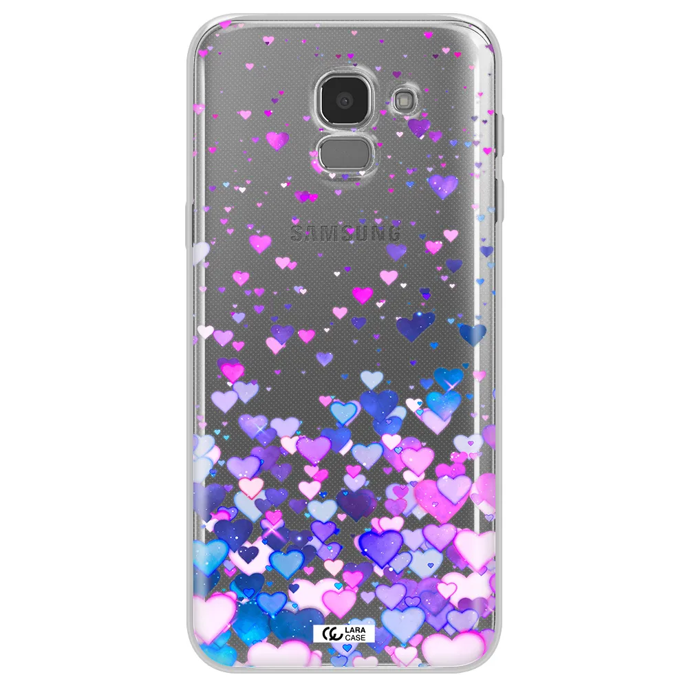 Watercolor Flying Hearts Samsung J6 Clear TPU Case