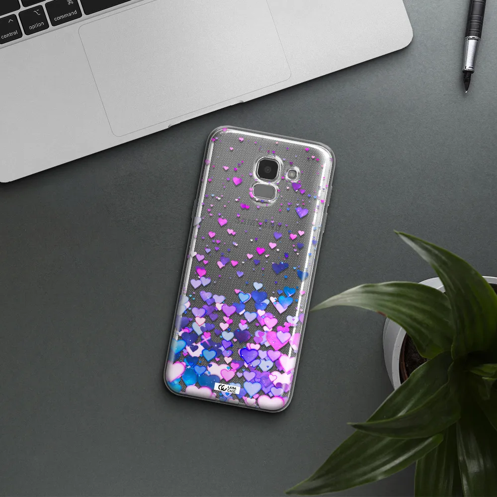Watercolor Flying Hearts Samsung J6 Clear TPU Case