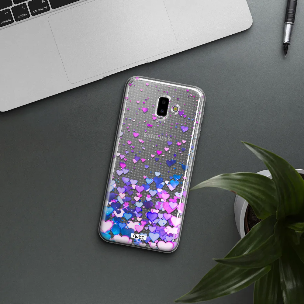 Watercolor Flying Hearts Samsung J6 Plus Clear TPU Case