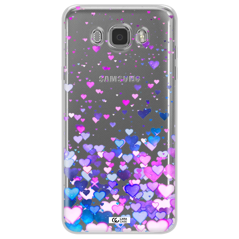 Watercolor Flying Hearts Samsung J7 2016 Clear TPU Case