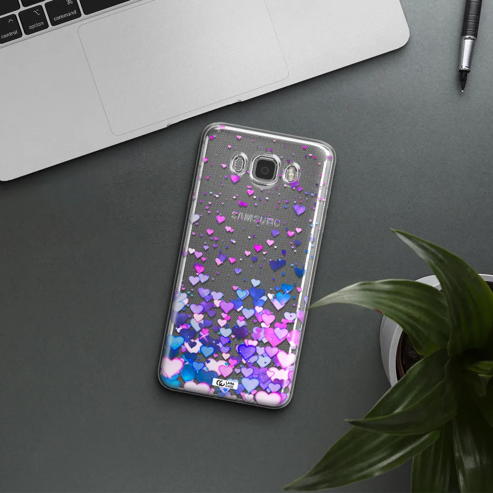 Watercolor Flying Hearts Samsung J7 2016 Clear TPU Case