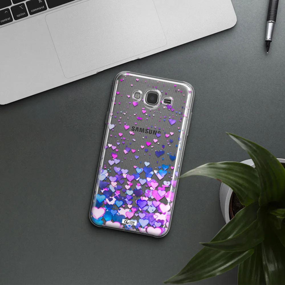 Watercolor Flying Hearts Samsung J7 Core Clear TPU Case