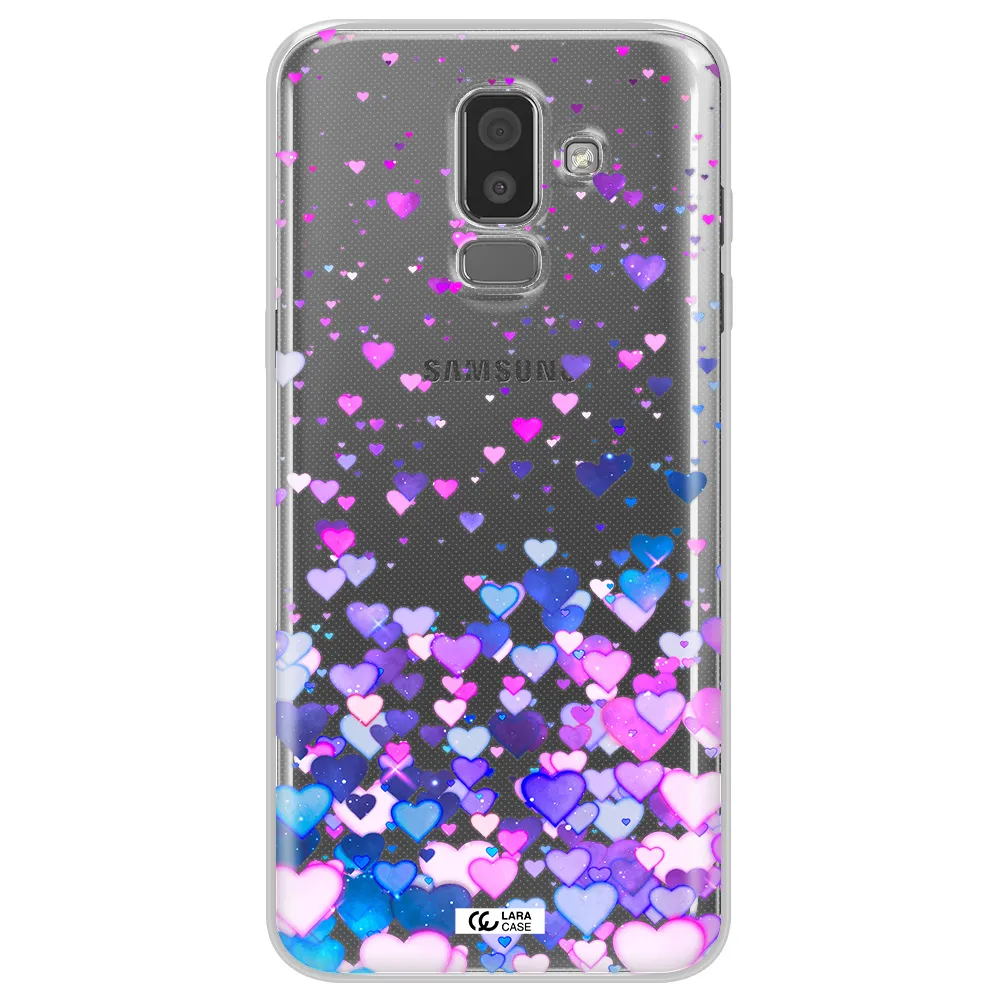Watercolor Flying Hearts Samsung J8 Clear TPU Case