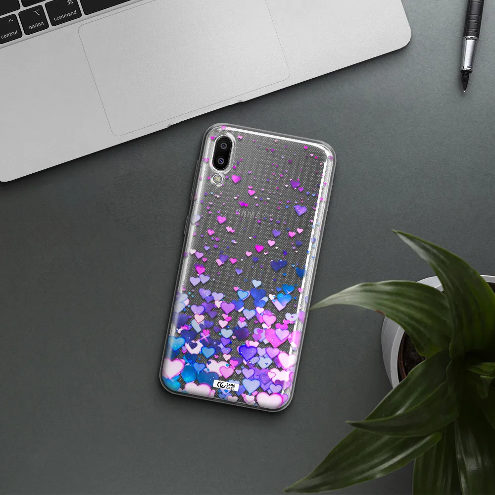 Watercolor Flying Hearts Samsung M10 Clear TPU Case