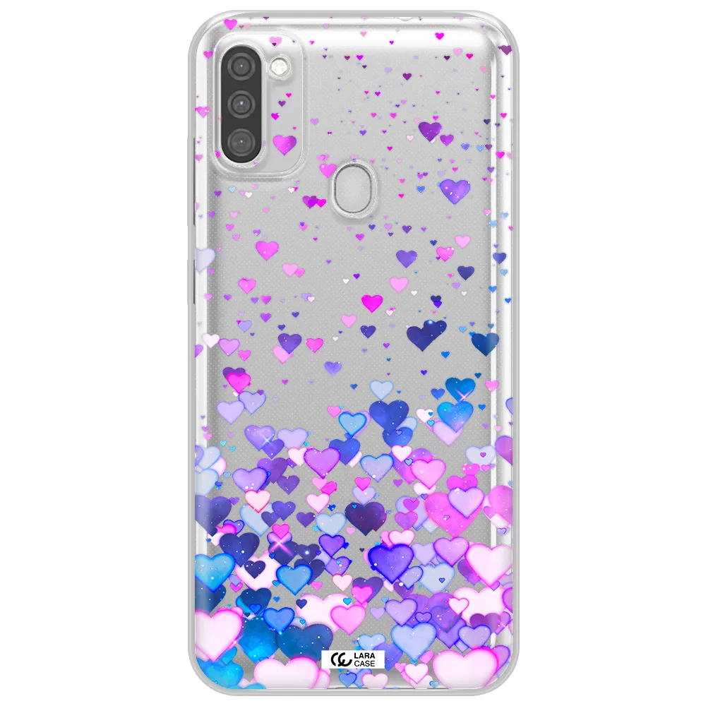 Watercolor Flying Hearts Samsung M11 Clear TPU Case