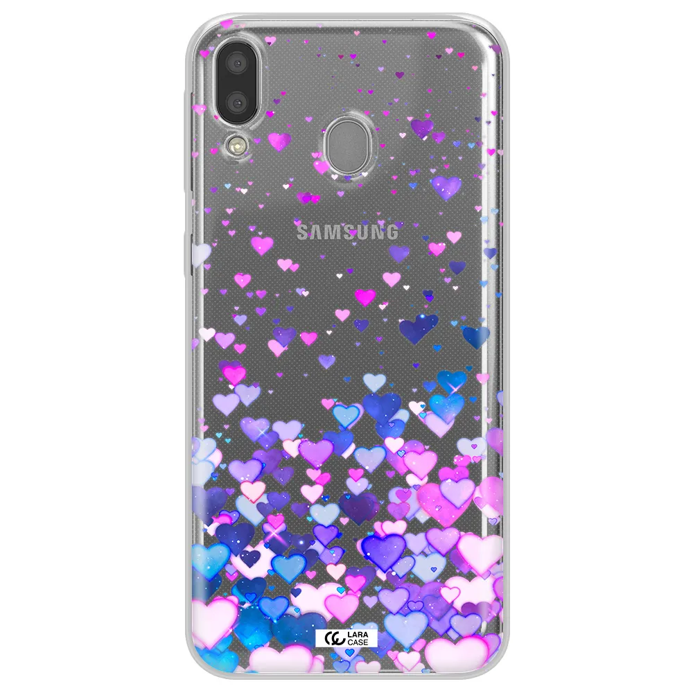 Watercolor Flying Hearts Samsung M20 Clear TPU Case