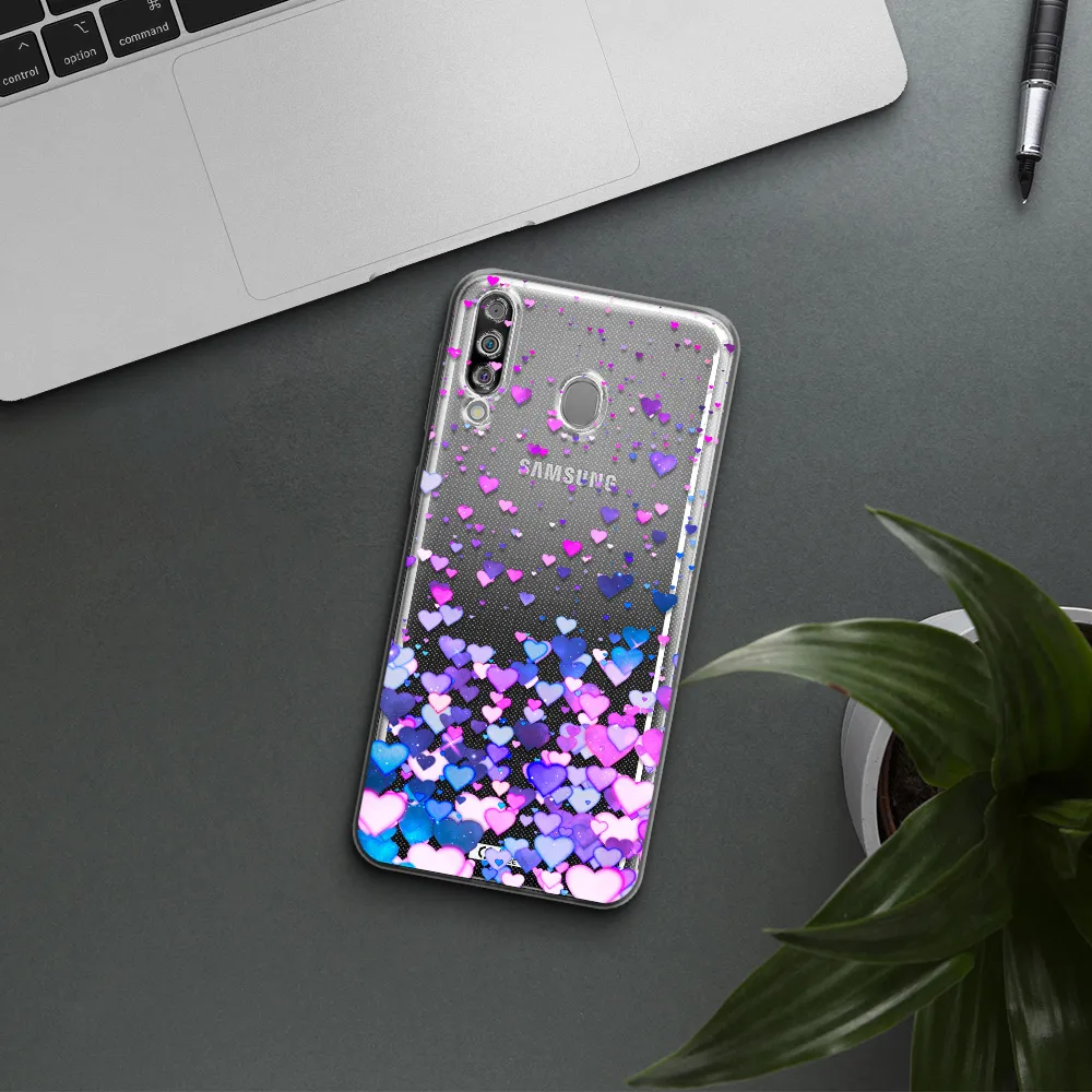 Watercolor Flying Hearts Samsung M30 Clear TPU Case