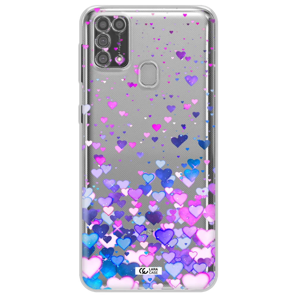 Watercolor Flying Hearts Samsung M31 Clear TPU Case
