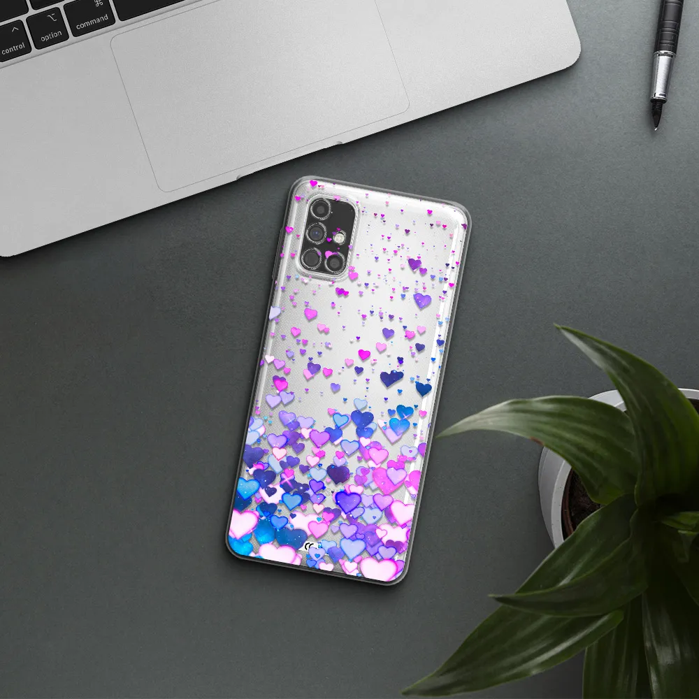 Watercolor Flying Hearts Samsung M31S Clear TPU Case