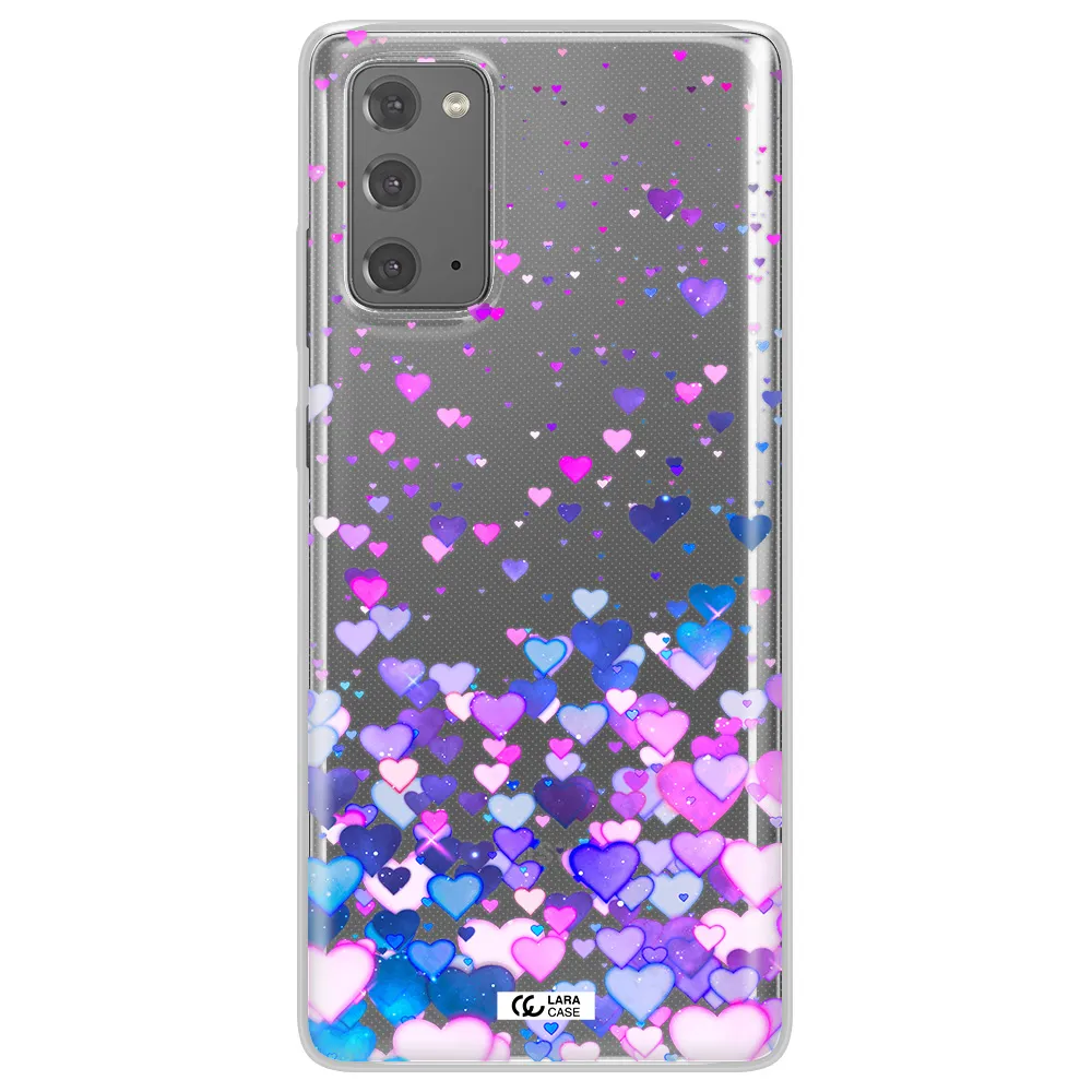 Watercolor Flying Hearts Samsung Note 20 Clear TPU Case