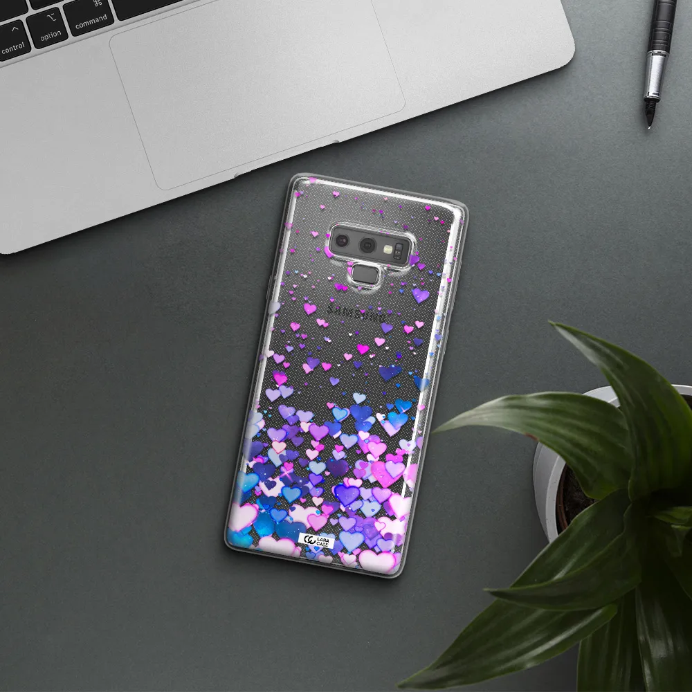 Watercolor Flying Hearts Samsung Note 9 Clear TPU Case