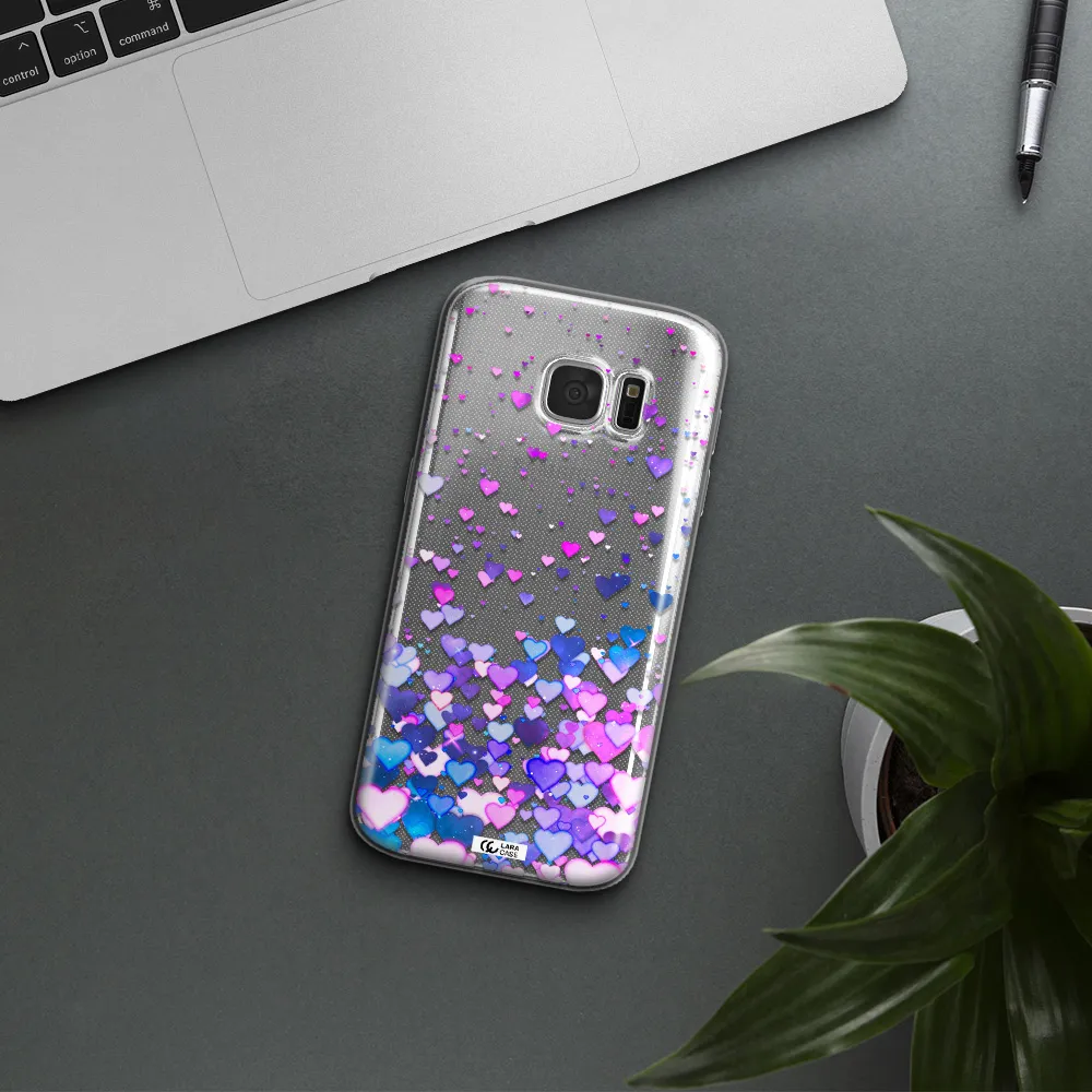 Watercolor Flying Hearts Samsung S 7 Clear TPU Case