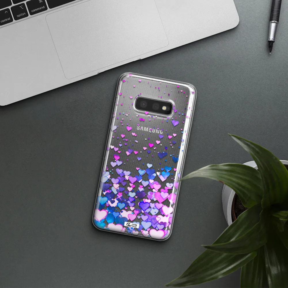 Watercolor Flying Hearts Samsung S10e Clear TPU Case