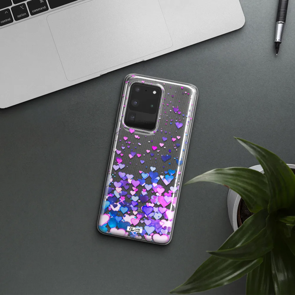 Watercolor Flying Hearts Samsung S20 Ultra Clear TPU Case