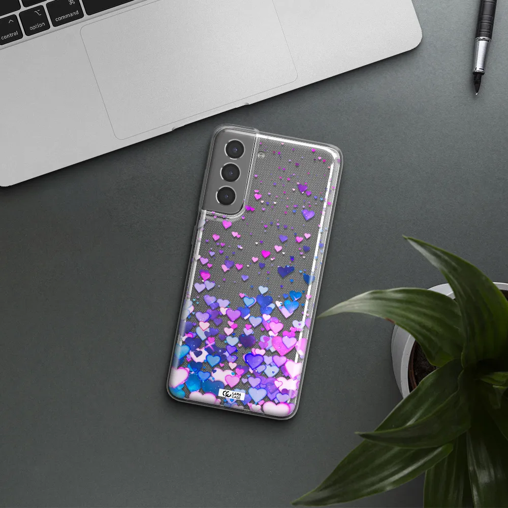 Watercolor Flying Hearts Samsung S21 Plus Clear TPU Case