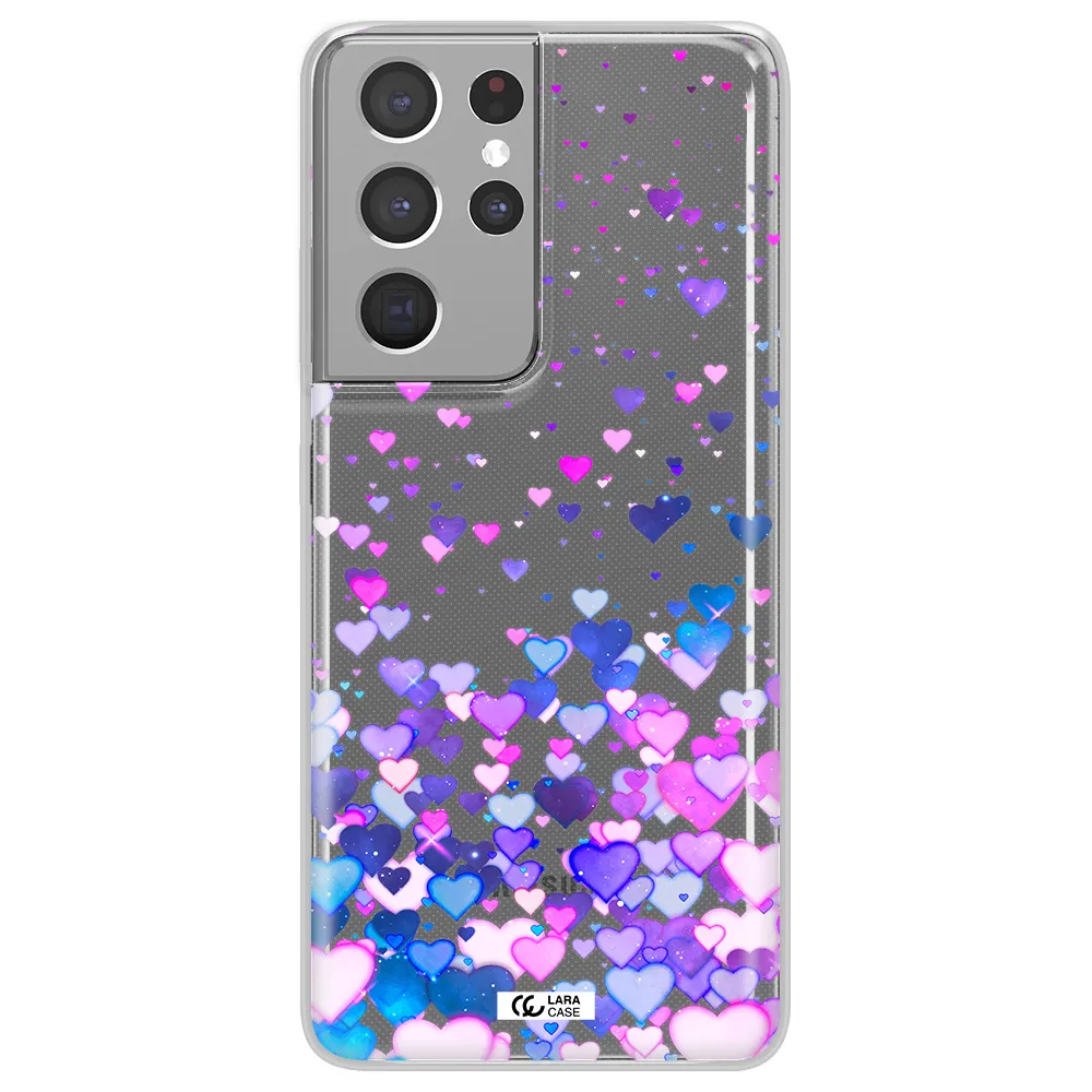 Watercolor Flying Hearts Samsung S21 Ultra Clear TPU Case