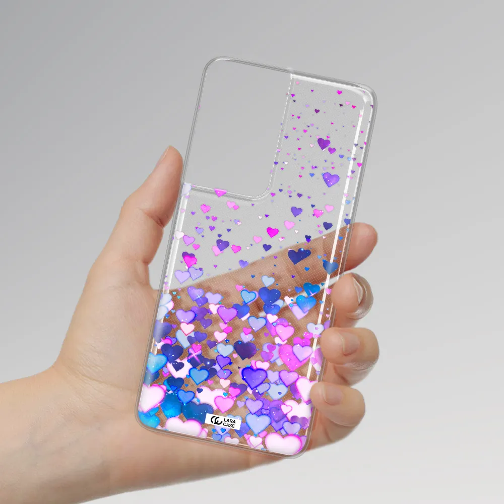 Watercolor Flying Hearts Samsung S21 Ultra Clear TPU Case