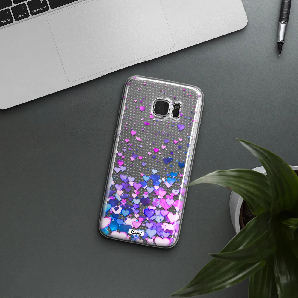 Watercolor Flying Hearts Samsung S7 Edge Clear TPU Case