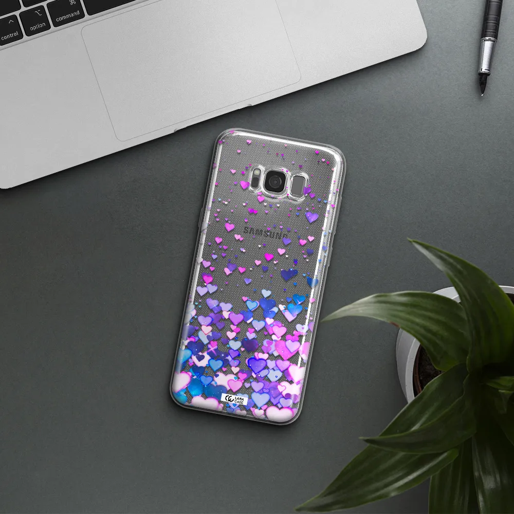 Watercolor Flying Hearts Samsung S8 Plus Clear TPU Case