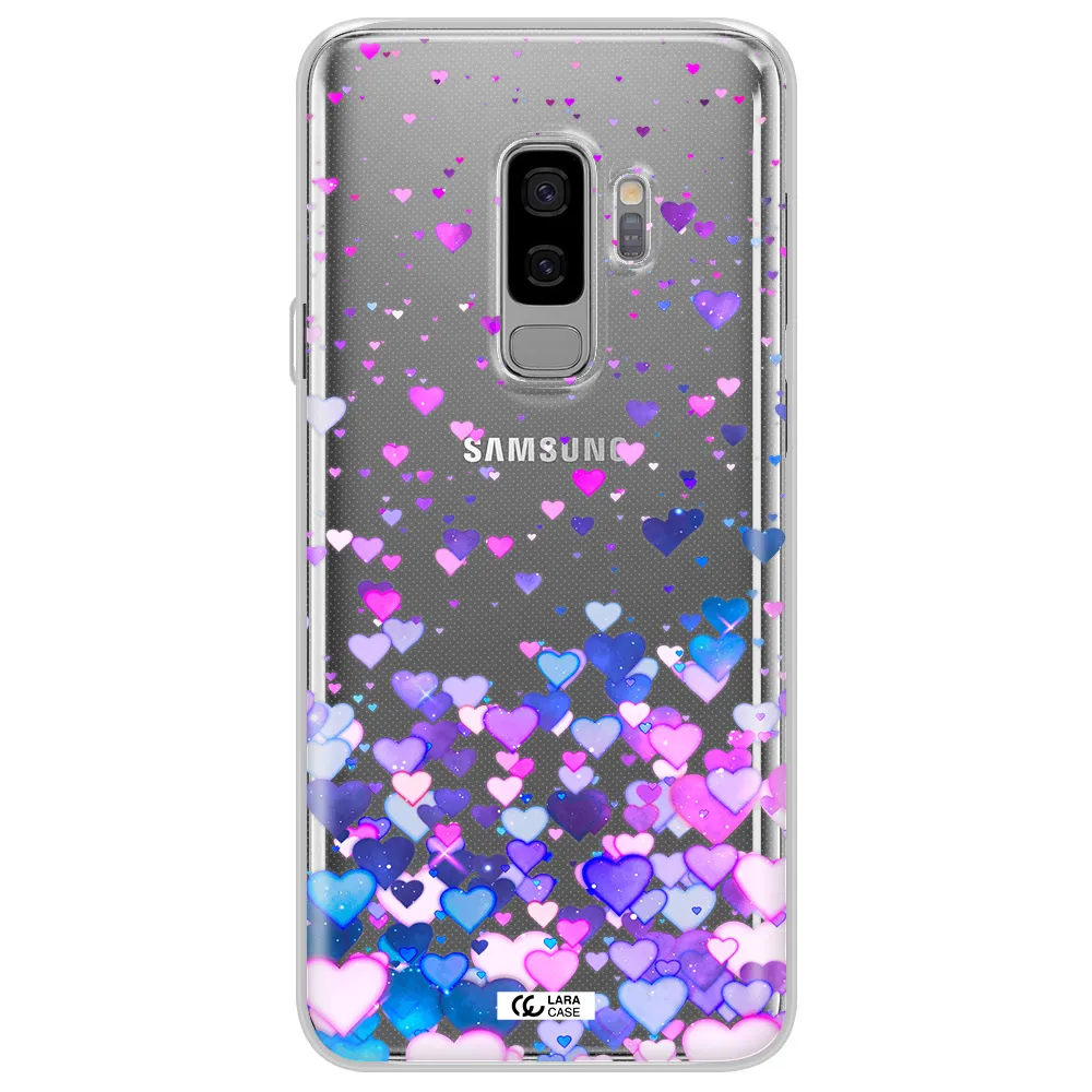 Watercolor Flying Hearts Samsung S9 Plus Clear TPU Case
