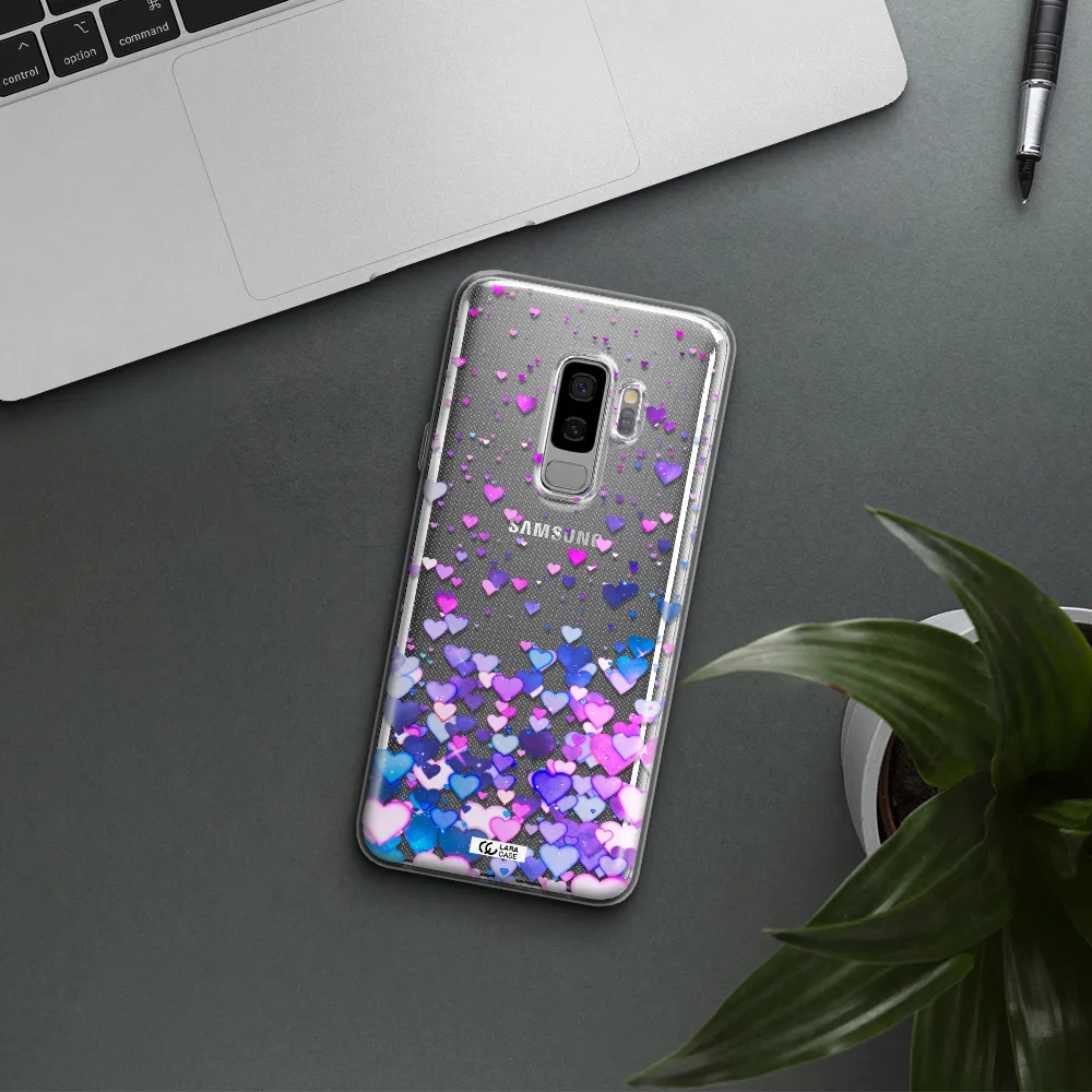 Watercolor Flying Hearts Samsung S9 Plus Clear TPU Case