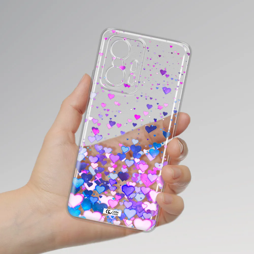 Watercolor Flying Hearts Xiaomi 11T Clear Tpu Case