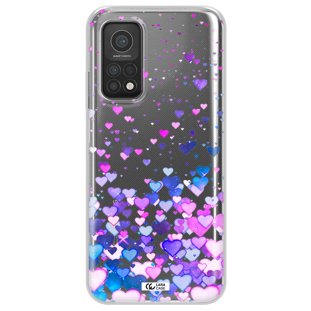 Watercolor Flying Hearts Xiaomi Mi 10T Clear TPU Case