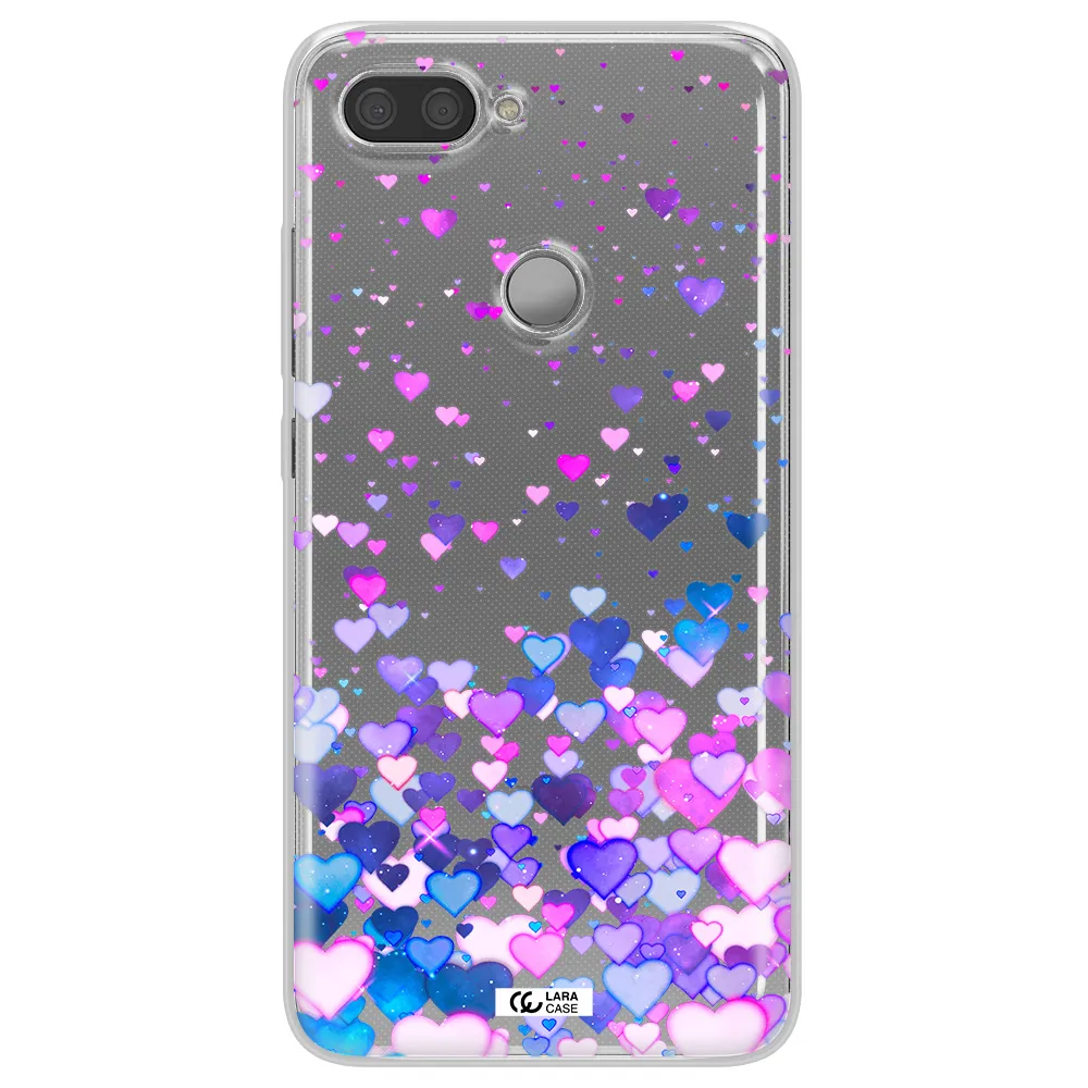 Watercolor Flying Hearts Xiaomi Mi 8 Lite Clear TPU Case