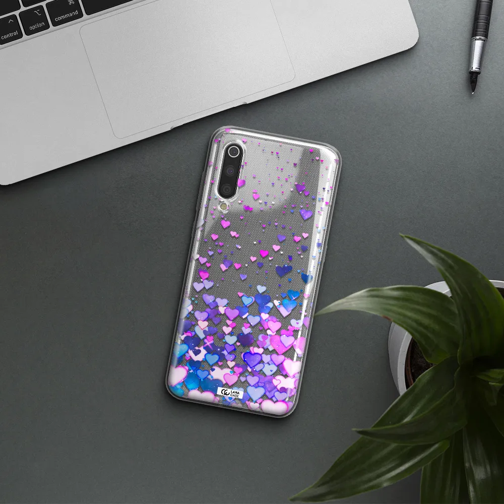 Watercolor Flying Hearts Xiaomi Mi 9 Clear TPU Case