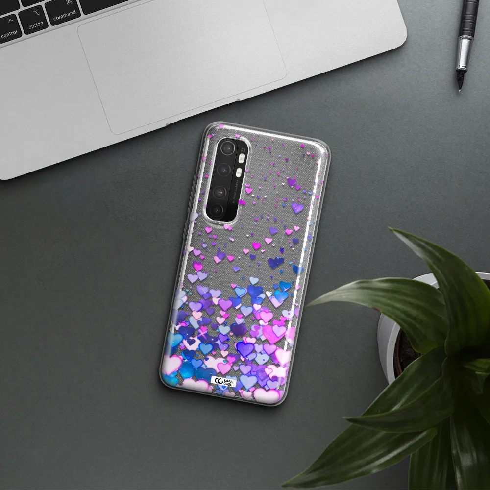 Watercolor Flying Hearts Xiaomi Mi Note 10 Lite Clear TPU Case