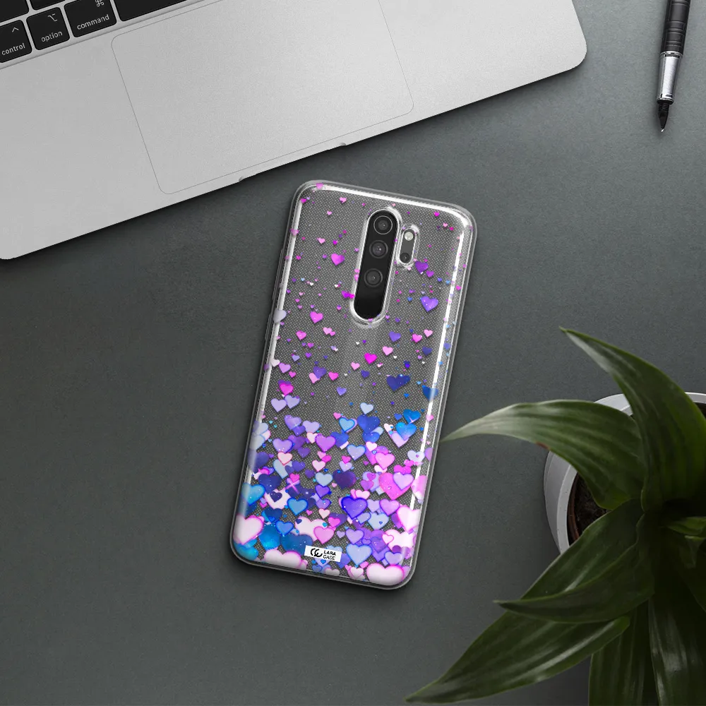 Watercolor Flying Hearts Xiaomi Note 8 Pro Clear TPU Case