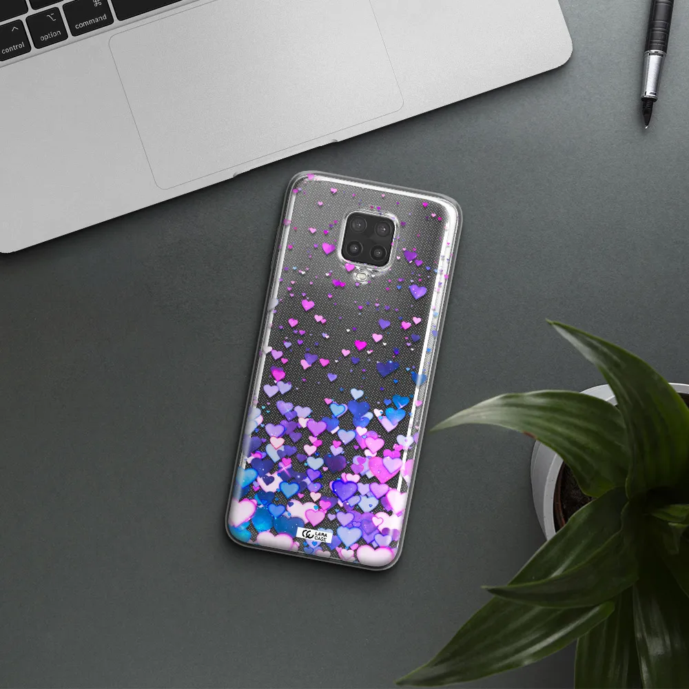 Watercolor Flying Hearts Xiaomi Note 9 Pro Clear TPU Case
